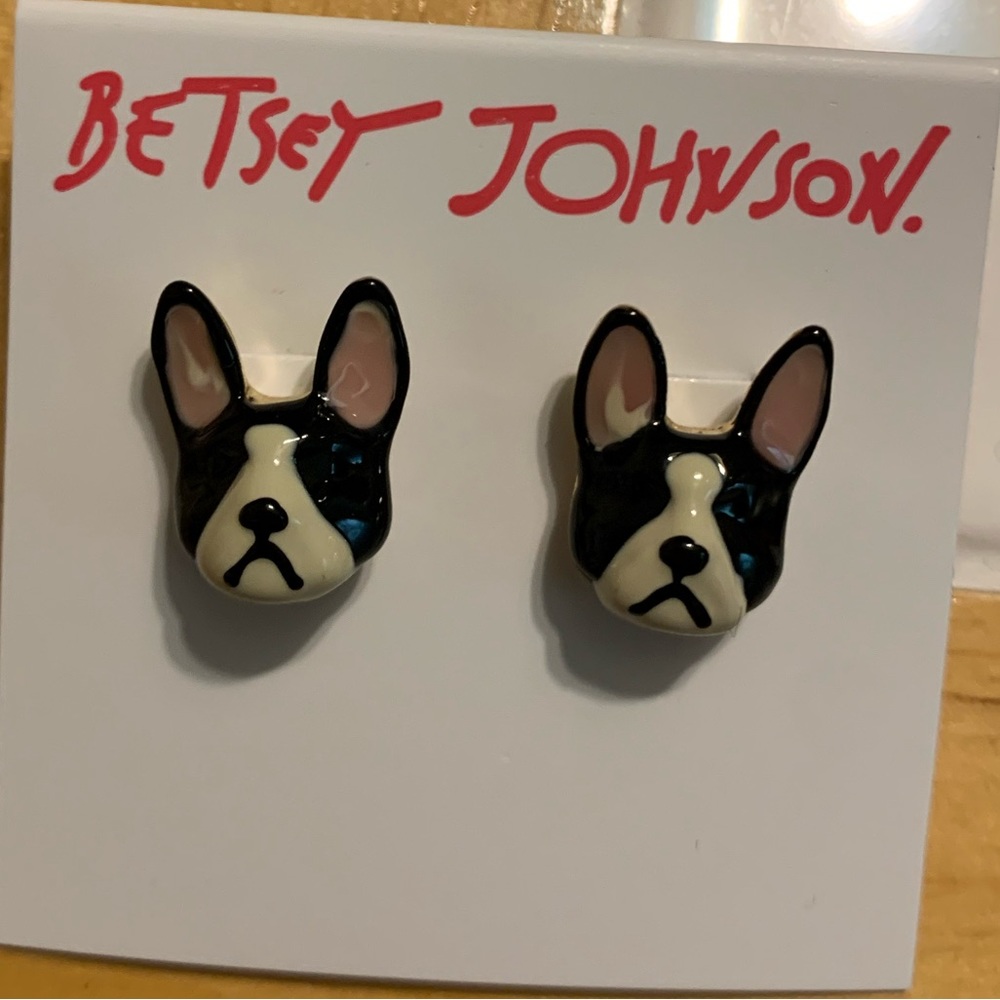 Betsey Johnson French Bulldog Earrings
